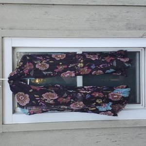 Floral Scarf, 77in long-16 in wide, Multi-Colored